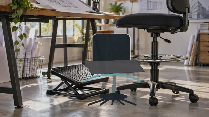 Best Drafting Stools in a professional drafting workspace with blueprints and drawing tools